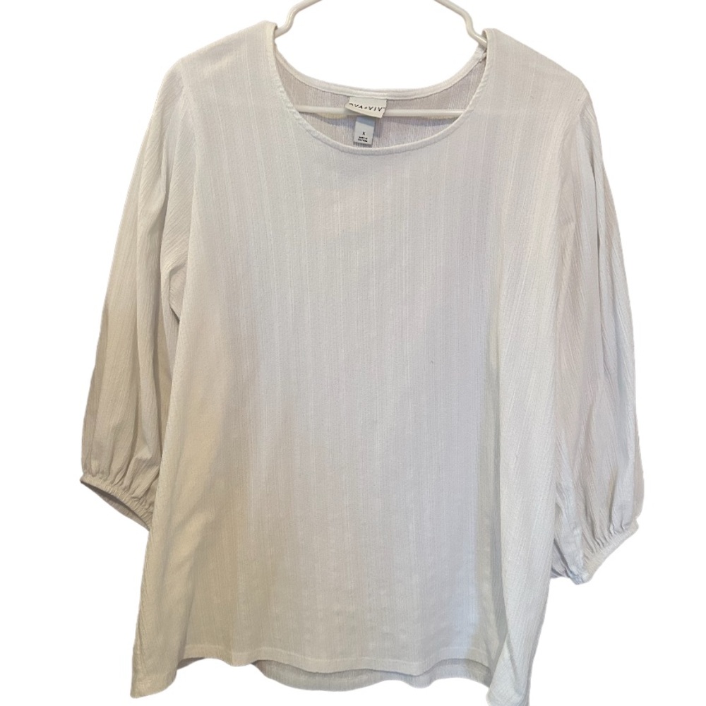 AVA+VIV White Bishop Sleeve Blouse Size X